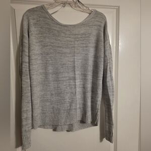 SO Women's Light Gray Crew Neck Sweater